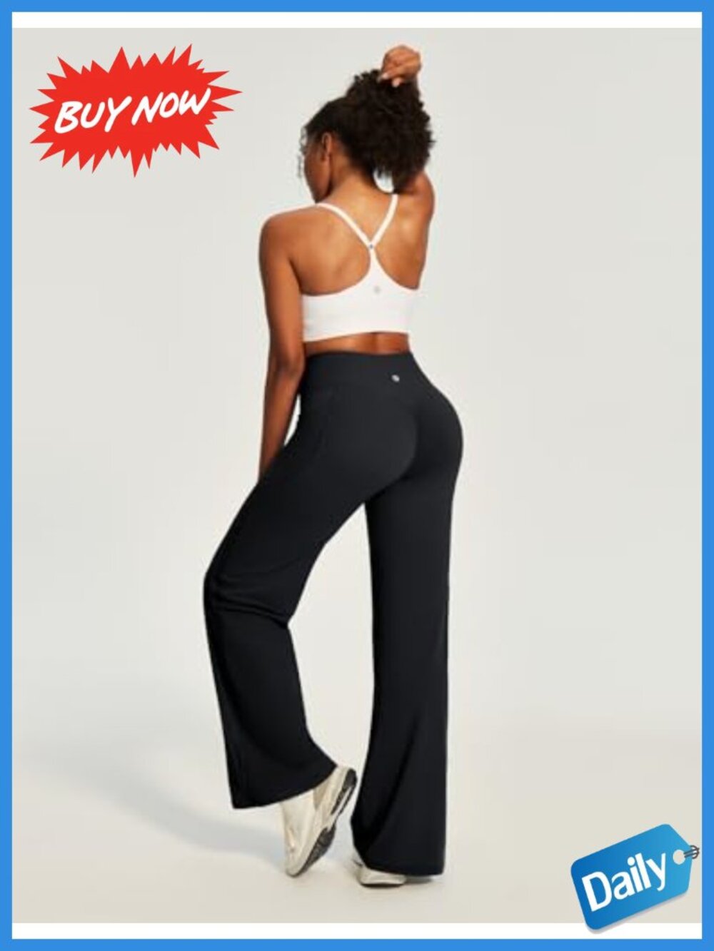 Wide Leg Yoga Pants with Pockets Buttery Soft Stretch Leggings - Picture 5 of 6